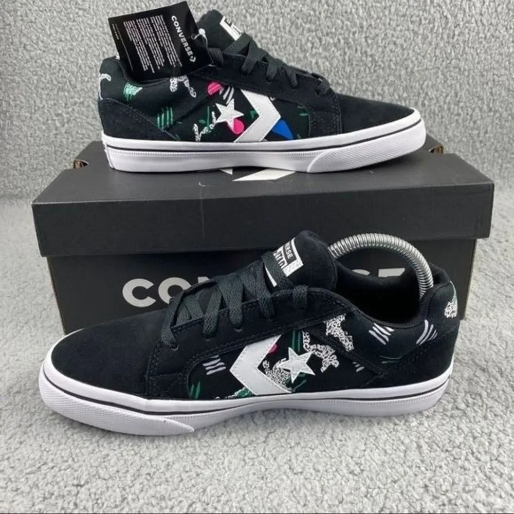 CONVERSE EL DISTRITO 2.0 OX Shoes Leather Unisex‎ Sneakers Women 8.5 Men 7 Black - Picture 2 of 13